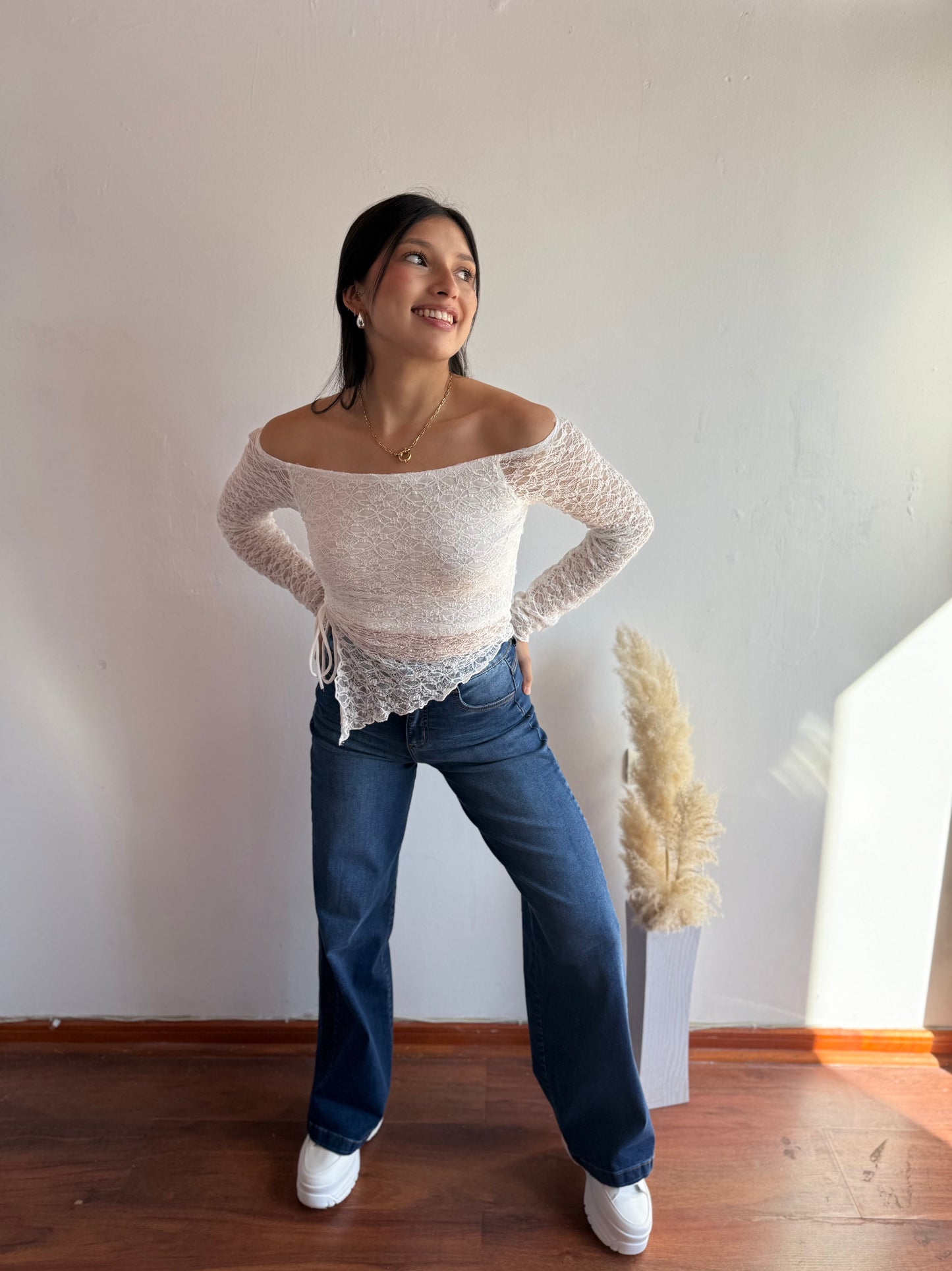 Jeans wide leg gris Dirty