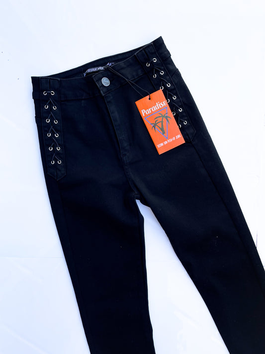 Jeans trenzado negro paradise🤍
